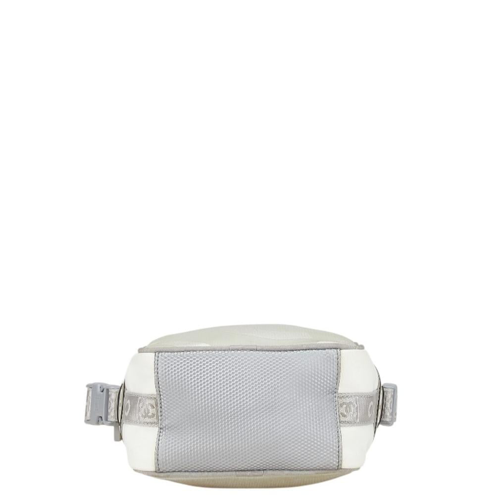 White Fabric Chanel Bucket Bag
