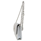 White Fabric Chanel Shoulder Bag