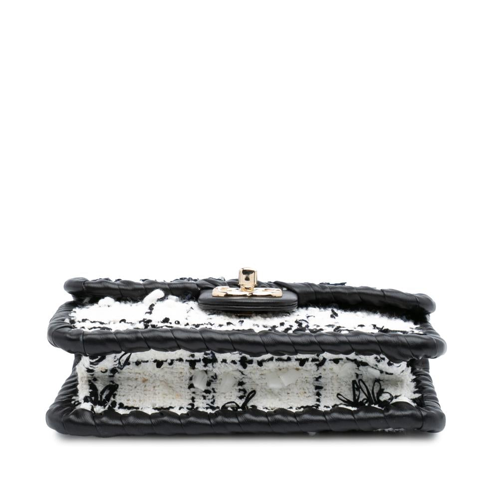 White Fabric Chanel Crossbody Bag