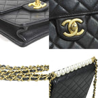 White Fabric Chanel Shoulder Bag
