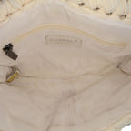 White Fabric Chanel Flap Bag