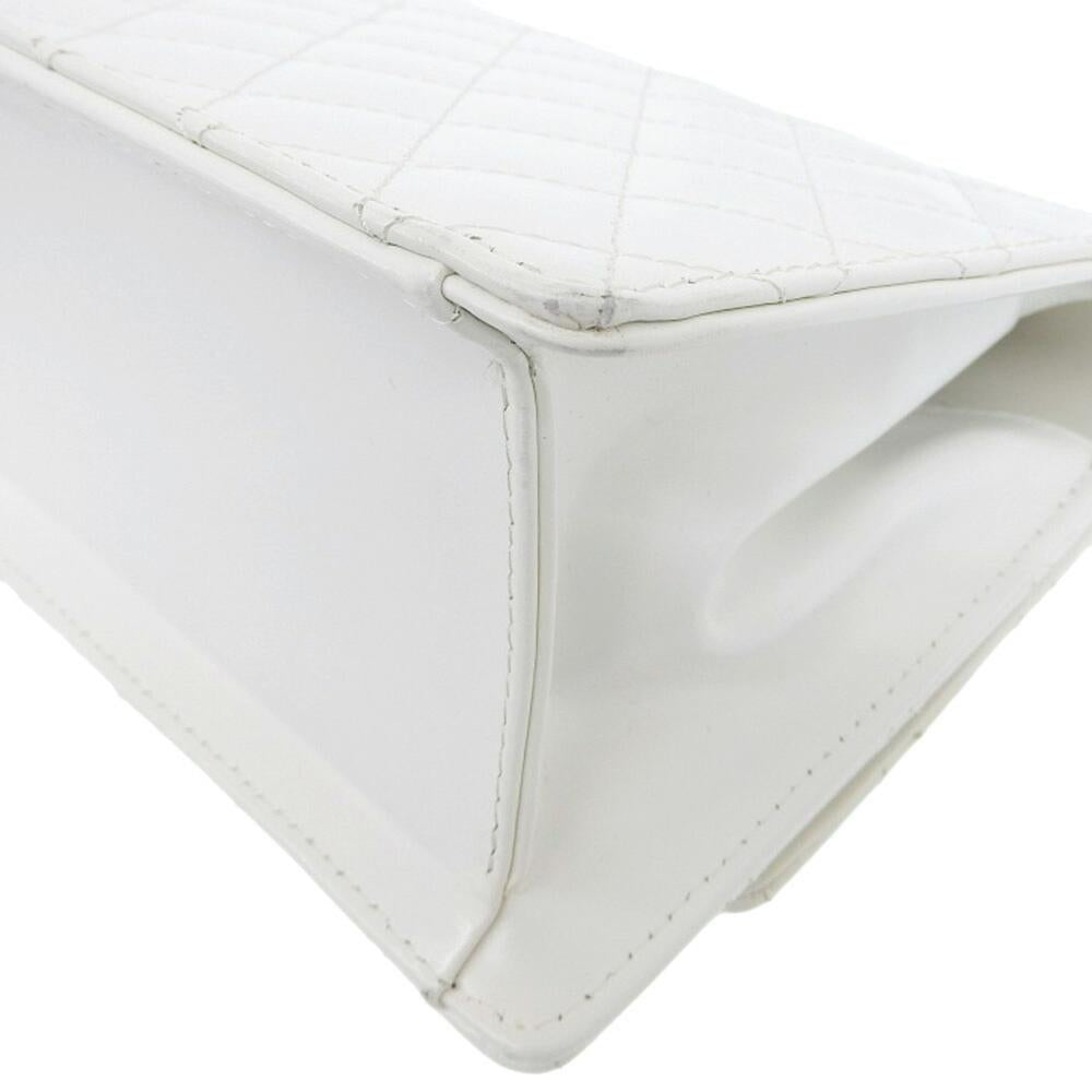 White Fabric Chanel Shoulder Bag