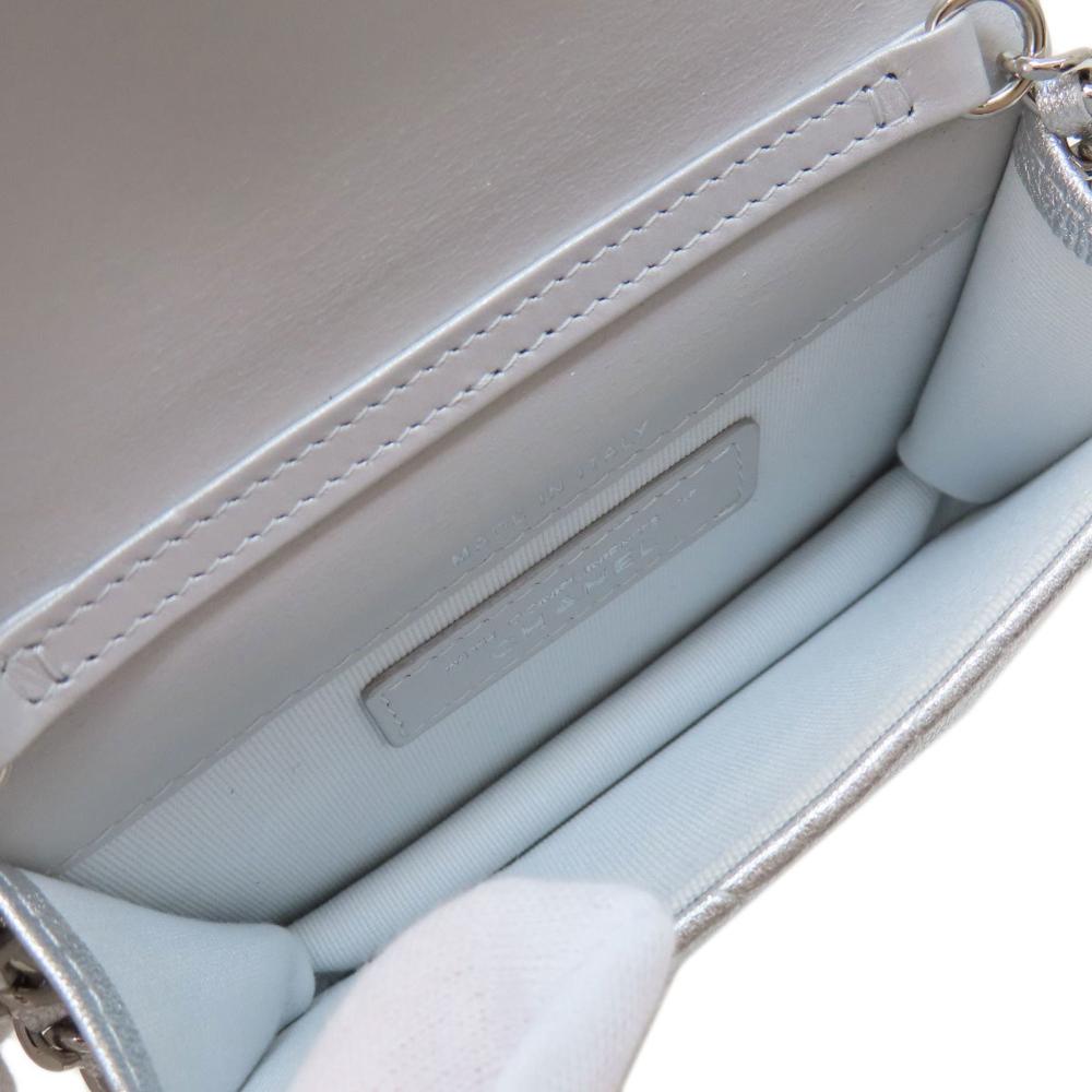White Fabric Chanel Shoulder Bag