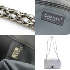White Fabric Chanel Travel Bag