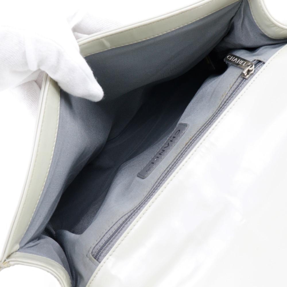 White Fabric Chanel Flap Bag