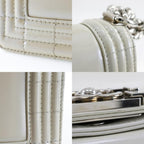 White Fabric Chanel Flap Bag