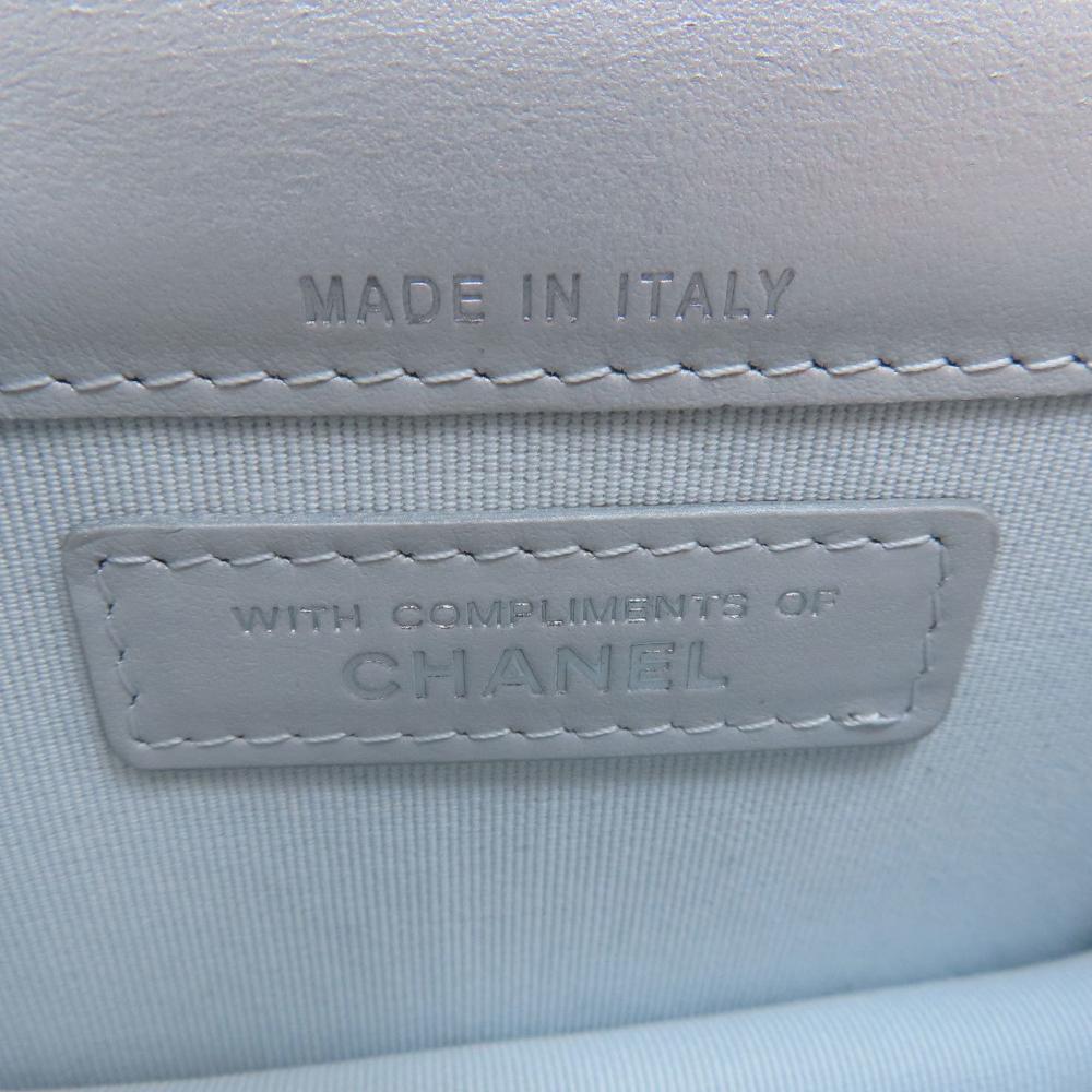 White Fabric Chanel Shoulder Bag