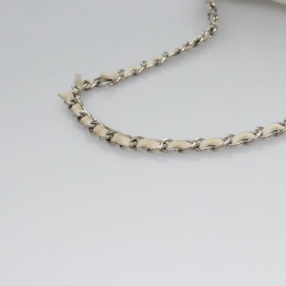 White Fabric Chanel Shoulder Bag