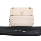 White Leather Chanel Crossbody Bag