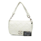 White Leather Chanel Flap Bag