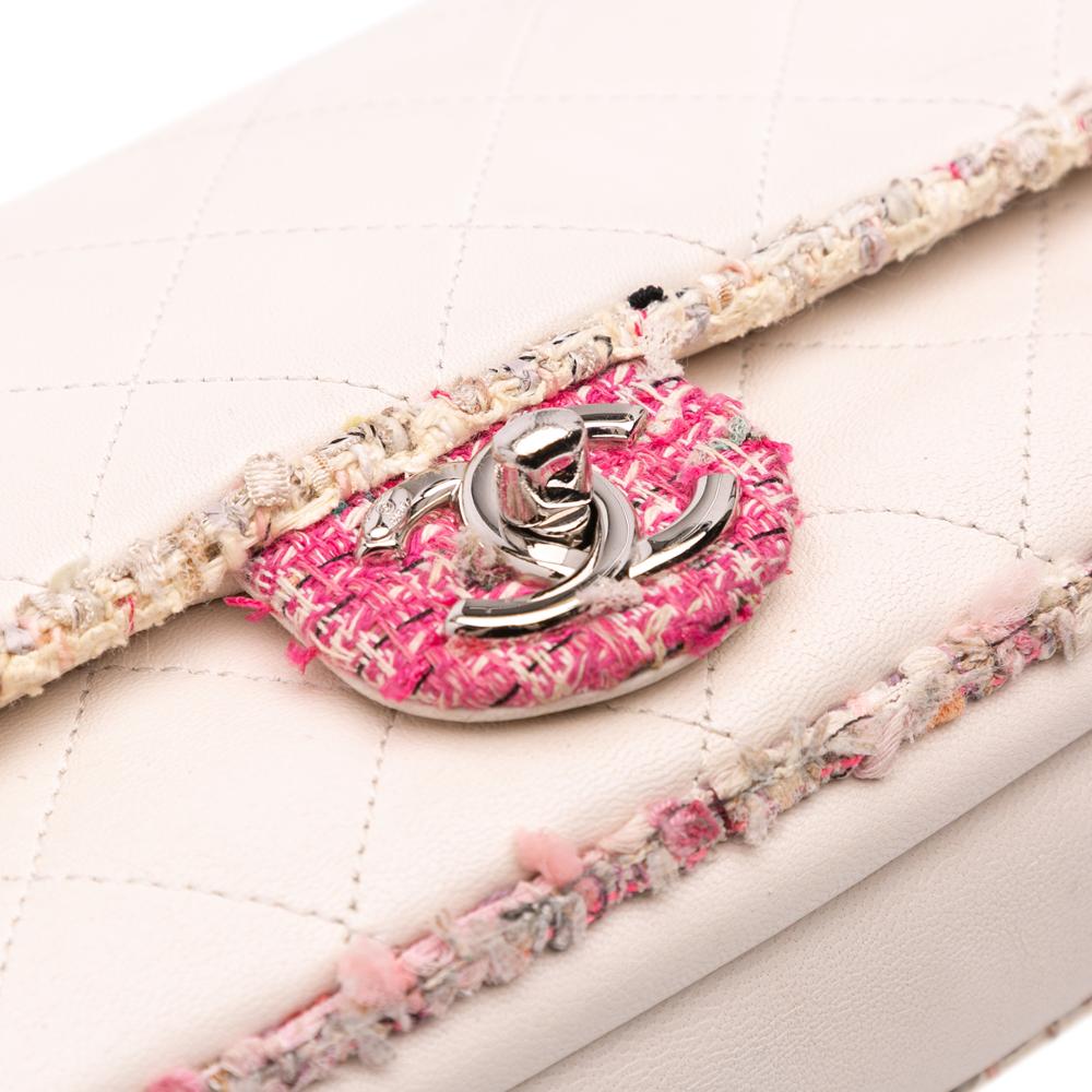 White Leather Chanel Flap Bag