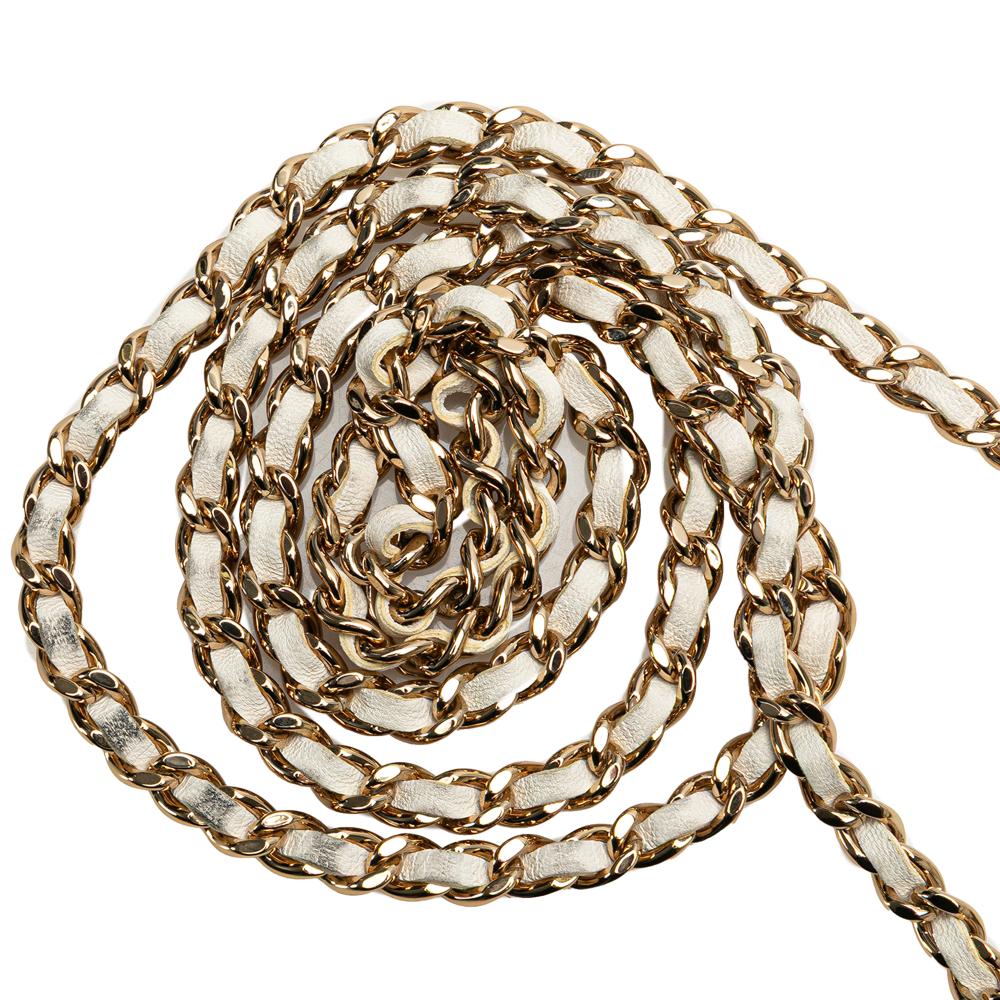 White Leather Chanel Flap Bag