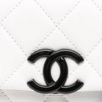 White Leather Chanel Flap Bag
