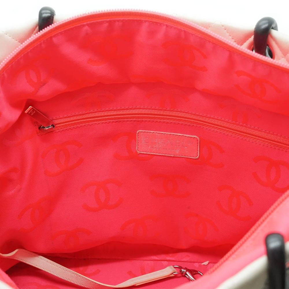White Leather Chanel Tote