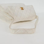 White Leather Chanel Shoulder Bag