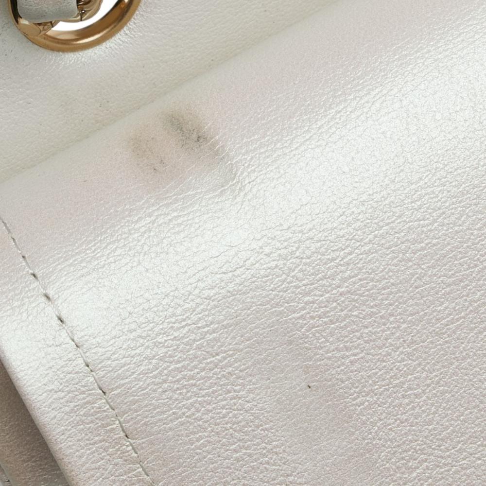 White Leather Chanel Flap Bag