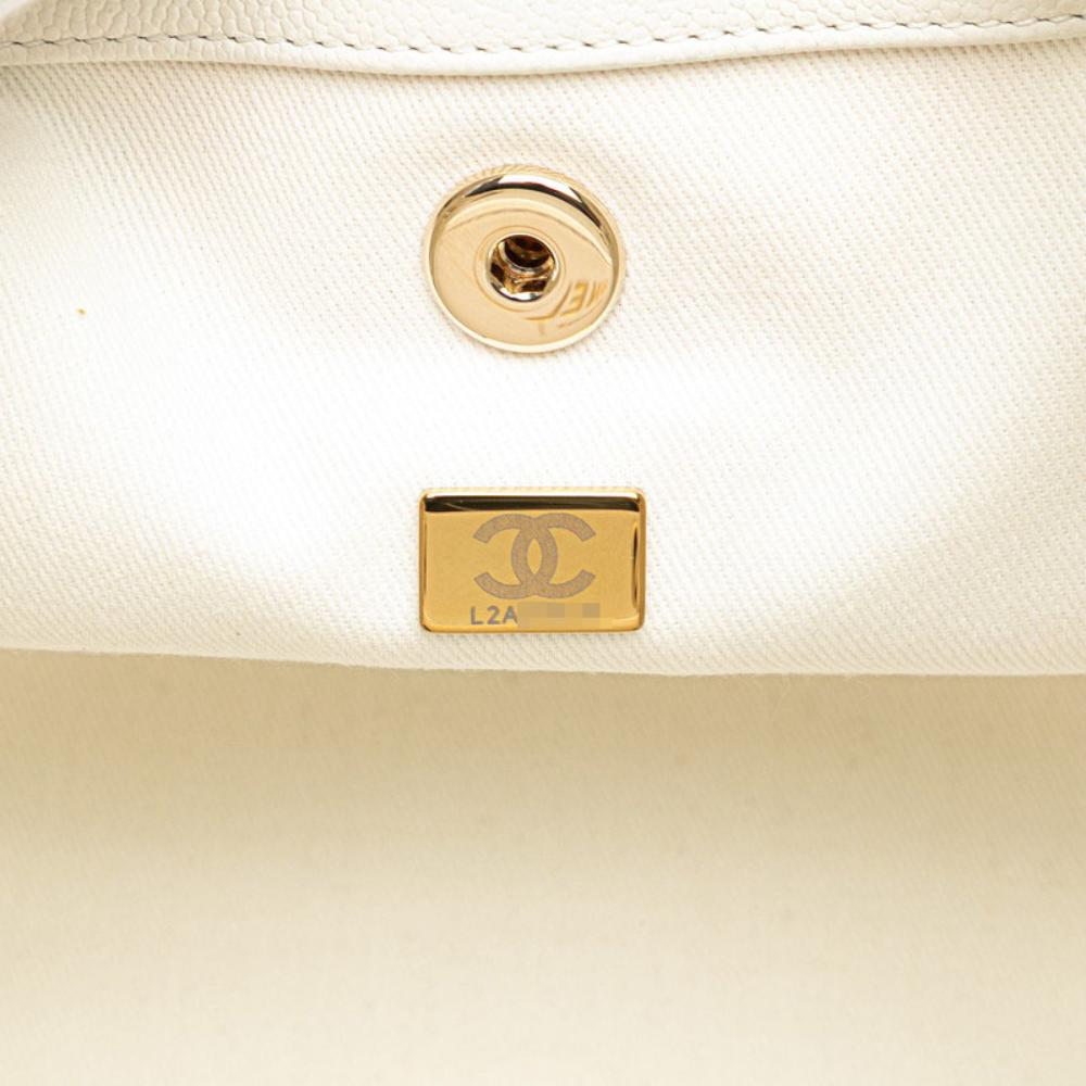 White Leather Chanel Backpack