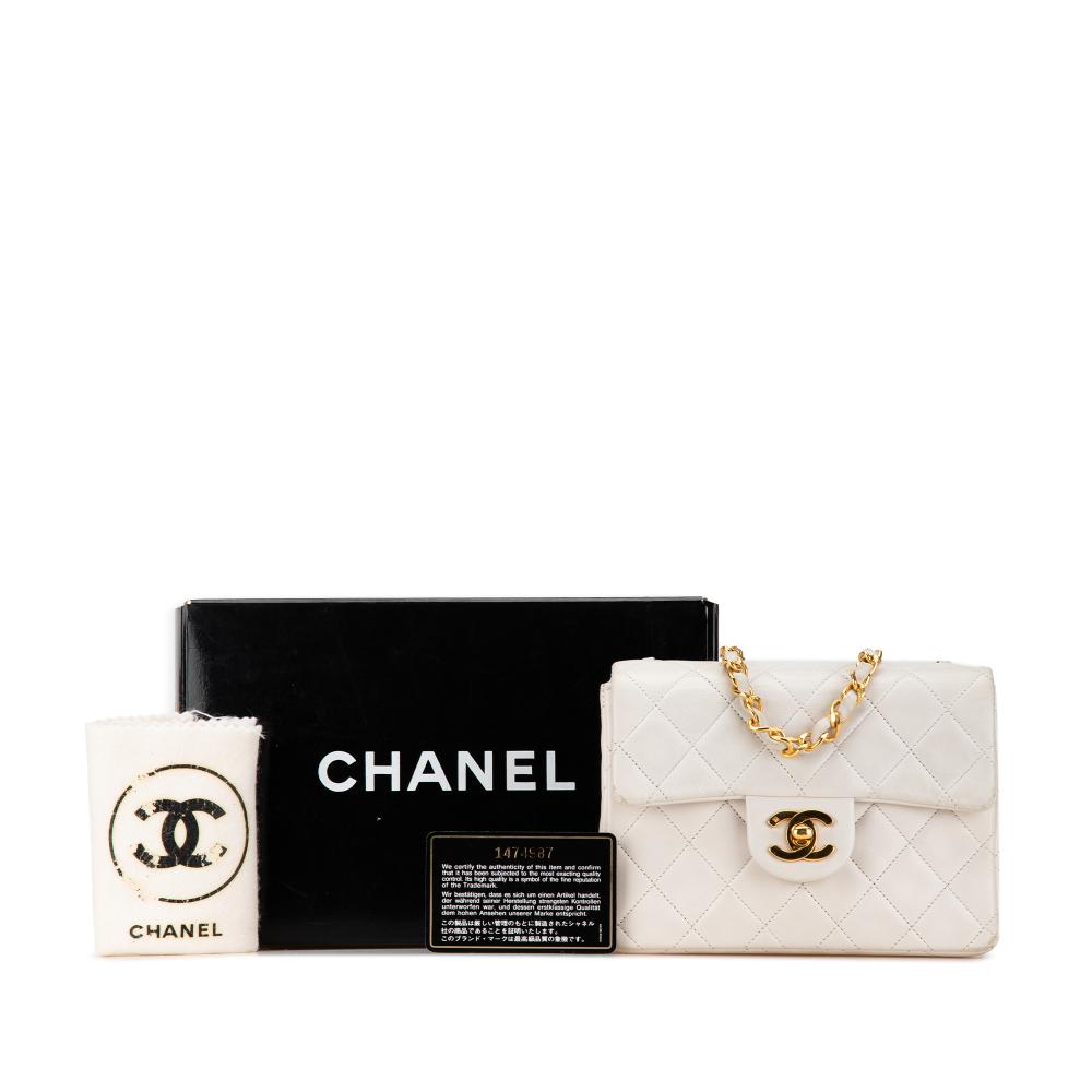 White Leather Chanel Flap Bag