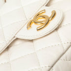 White Leather Chanel Shoulder Bag