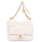 White Leather Chanel Shoulder Bag
