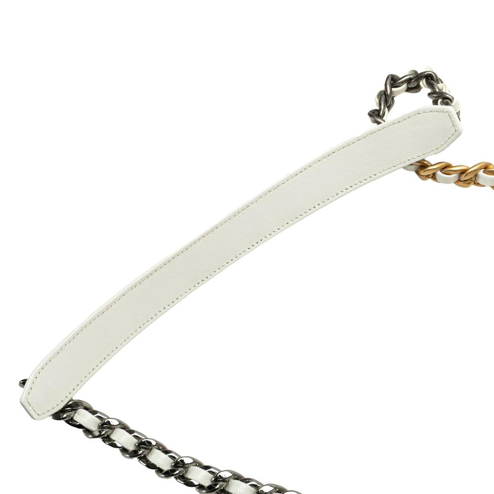 White Leather Chanel Crossbody Bag