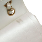 White Leather Chanel Flap Bag