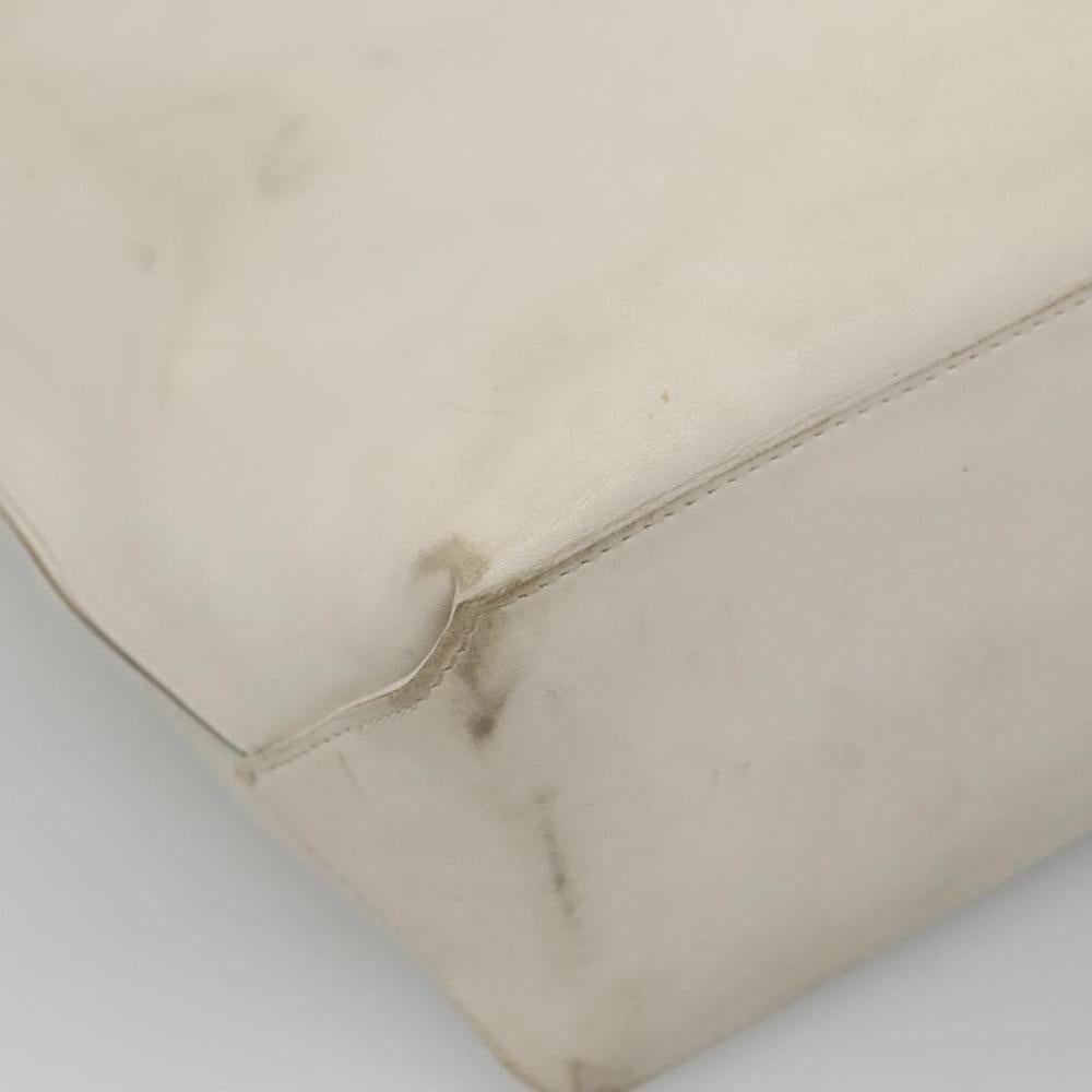 White Leather Chanel Tote