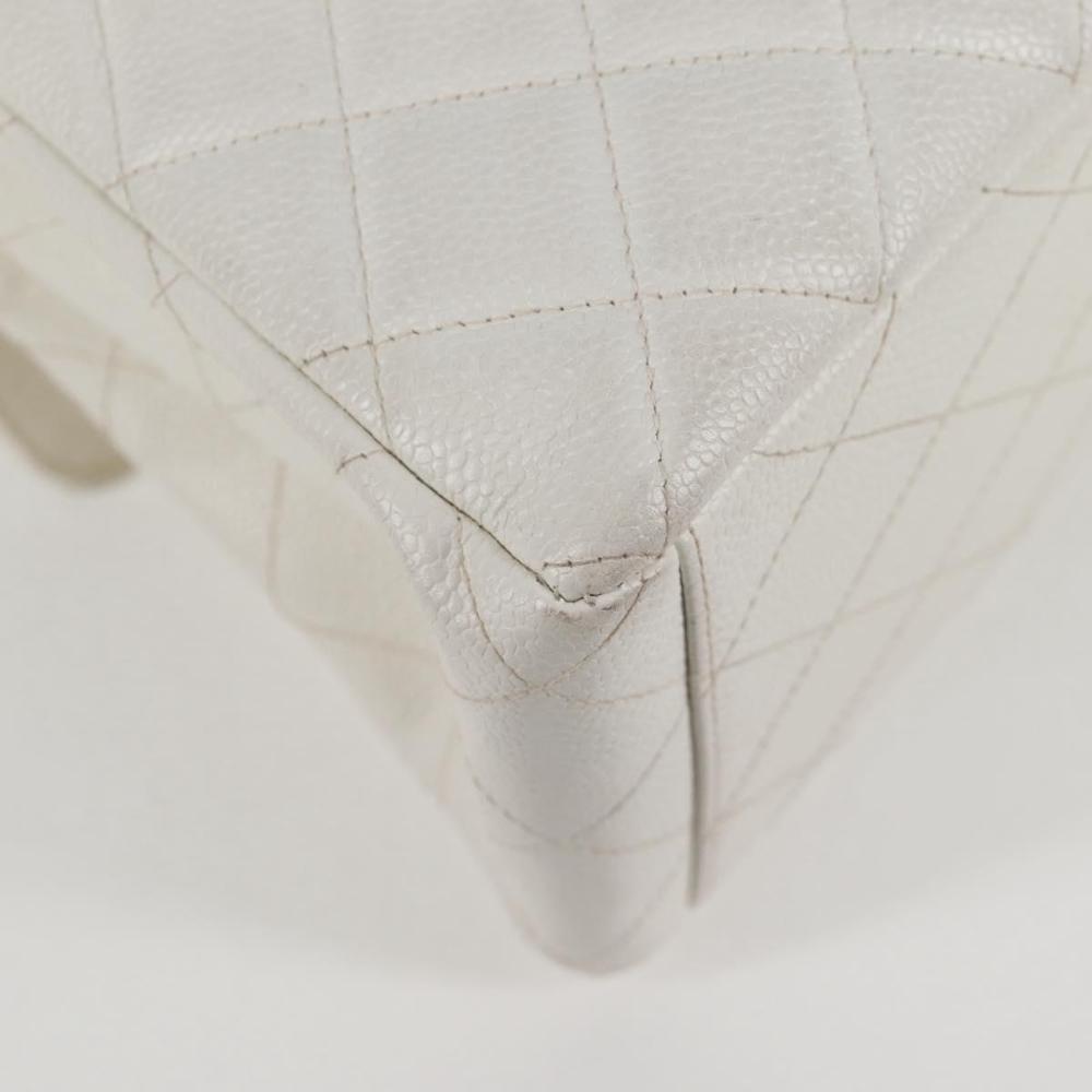White Leather Chanel Shoulder Bag