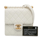 White Leather Chanel Flap Bag