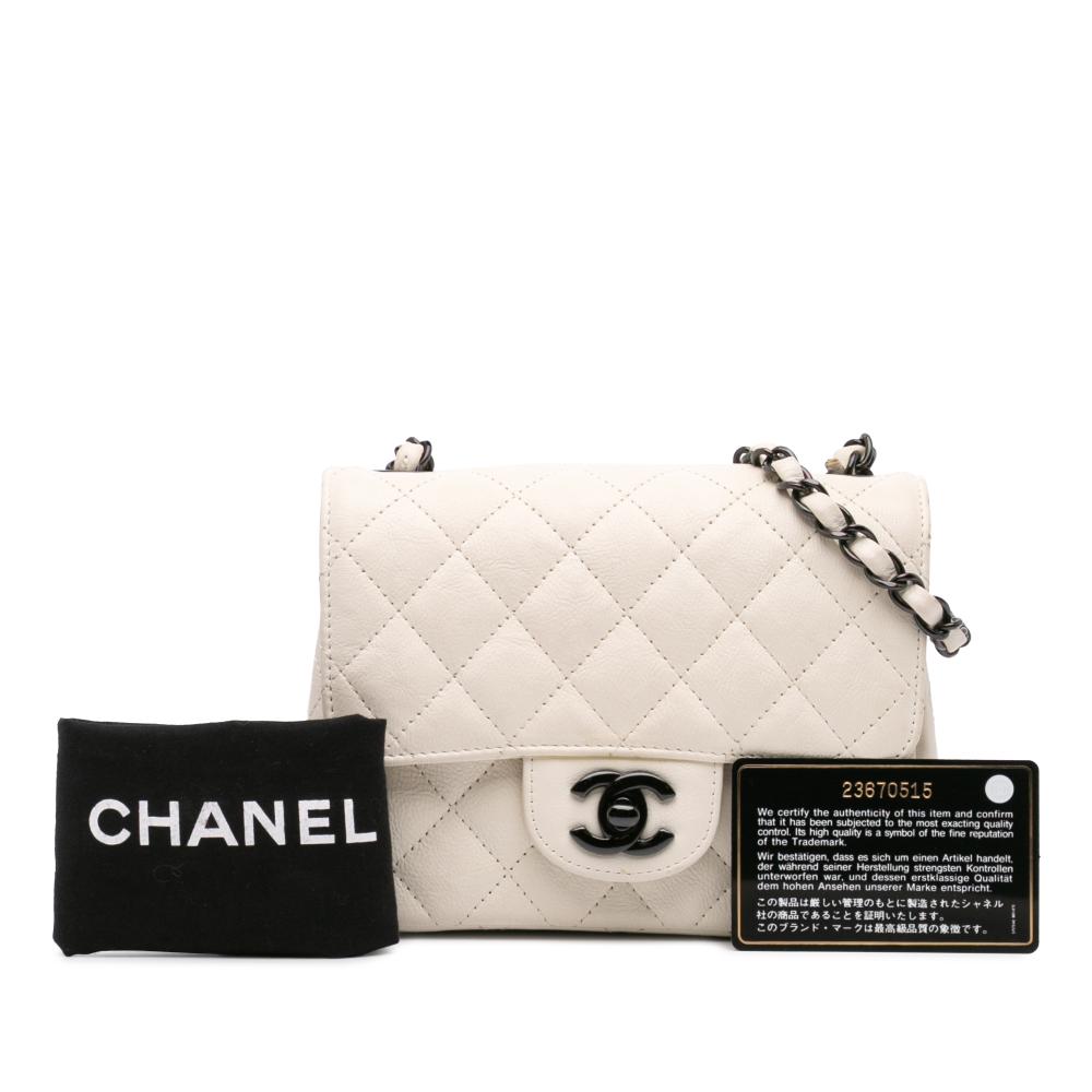 White Leather Chanel Flap Bag