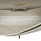 White Leather Chanel Flap Bag