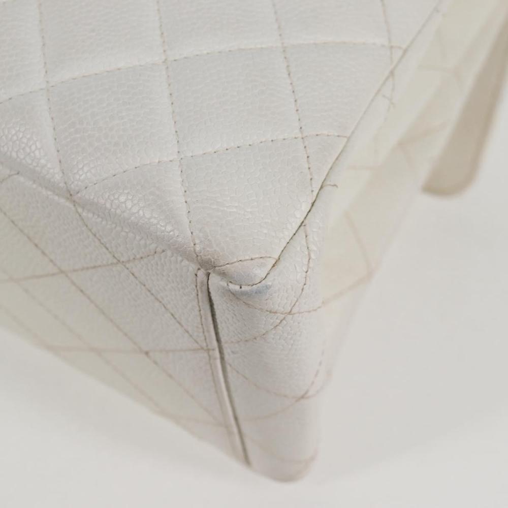White Leather Chanel Shoulder Bag