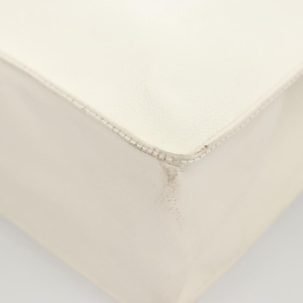 White Leather Chanel Tote