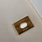 White Leather Chanel Shoulder Bag