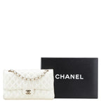 White Leather Chanel Flap Bag
