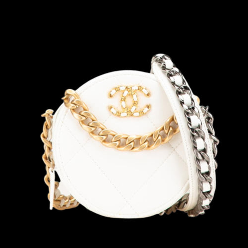 White Leather Chanel Crossbody Bag