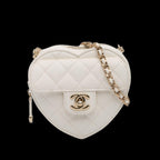 White Leather Chanel Crossbody Bag
