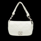 White Leather Chanel Flap Bag