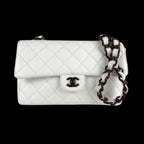 White Leather Chanel Shoulder Bag