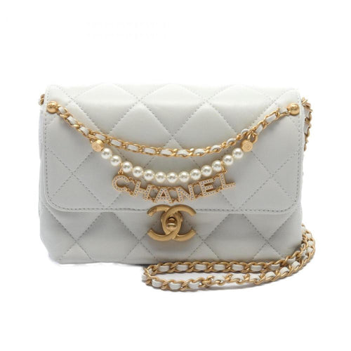 White Leather Chanel Flap Bag