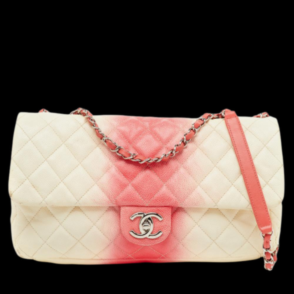 White Leather Chanel Flap Bag