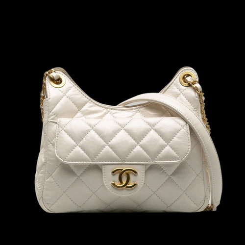 White Leather Chanel Shoulder Bag