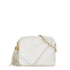 White Leather Chanel Shoulder Bag