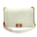 White Leather Chanel Shoulder Bag