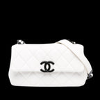 White Leather Chanel Flap Bag