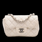 White Leather Chanel Flap Bag