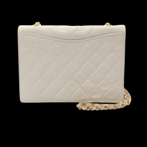 White Leather Chanel Shoulder Bag