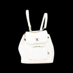White Leather Chanel Backpack