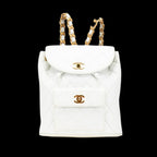 White Leather Chanel Backpack
