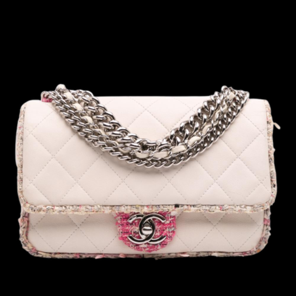 White Leather Chanel Flap Bag